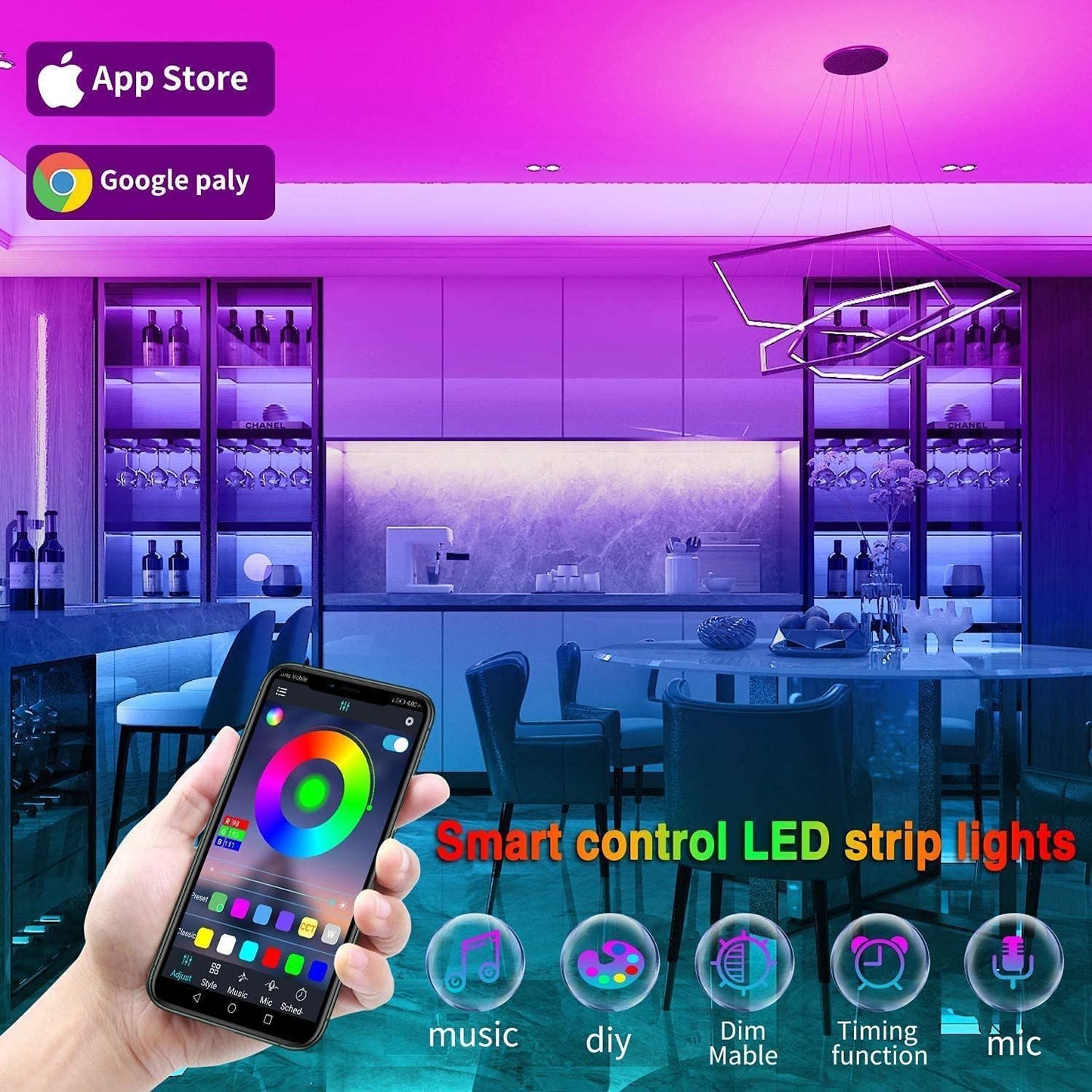 Bluetooth RGB Flexible 5050 Smart LED-Lichtleiste