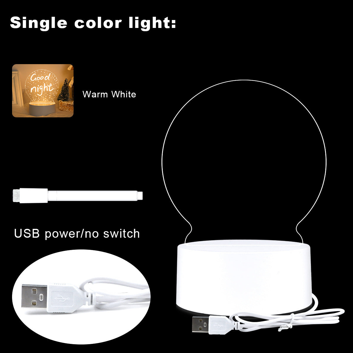 LED-Licht Hinweis Bord Usb Desktop Nachtlicht Leuchtende Handgemachte Schreibtafel