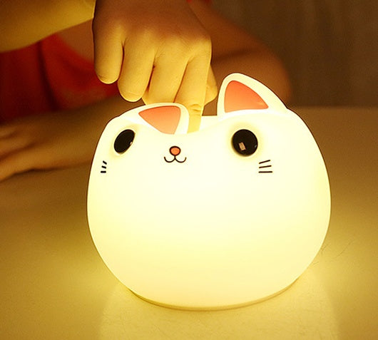 Niedliche Katzen-LED-Lampe aus Silikon