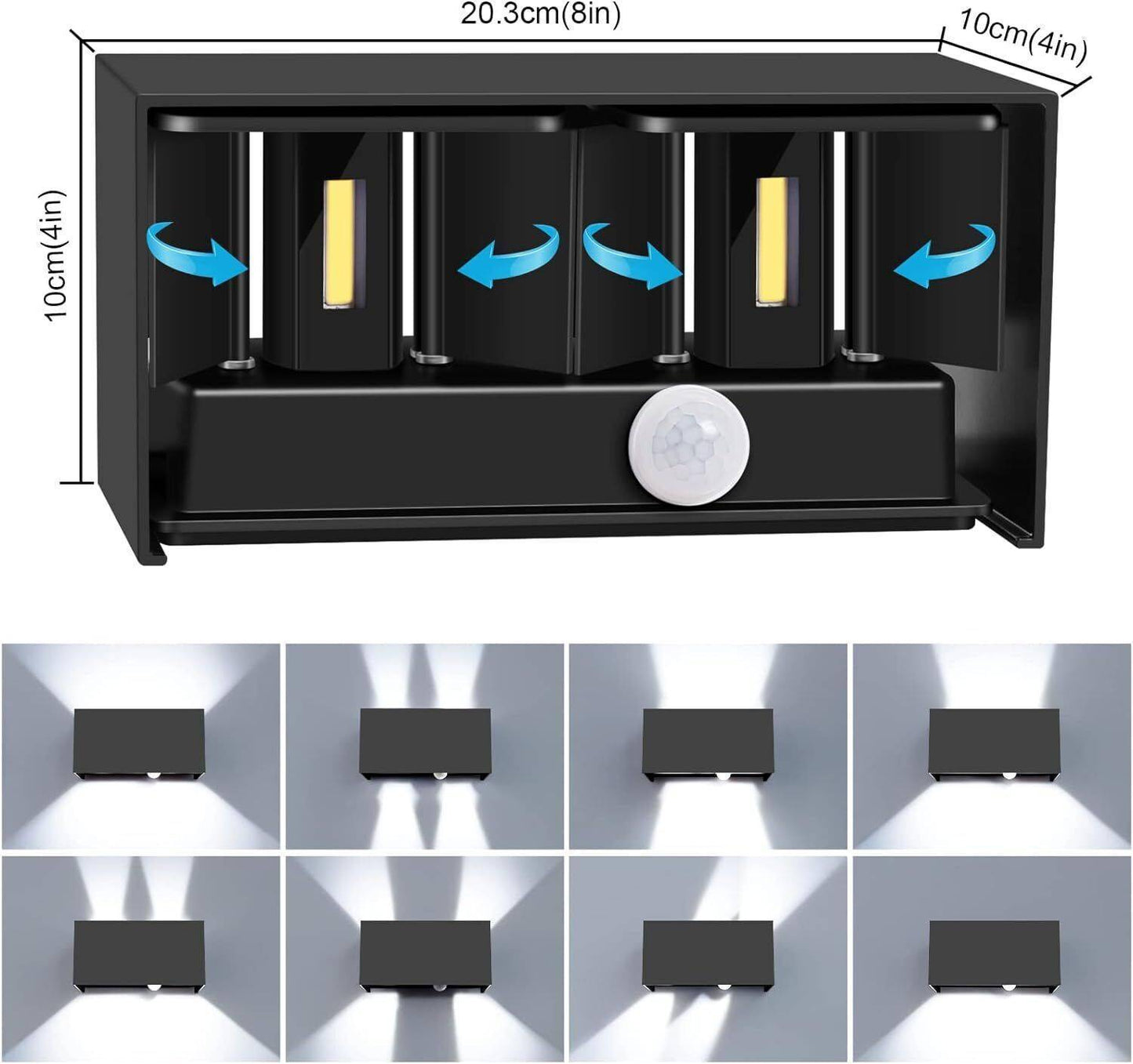 LED Außenleuchte mit Bewegungsmelder Wandleuchte Sensor Außenleuchte 20W