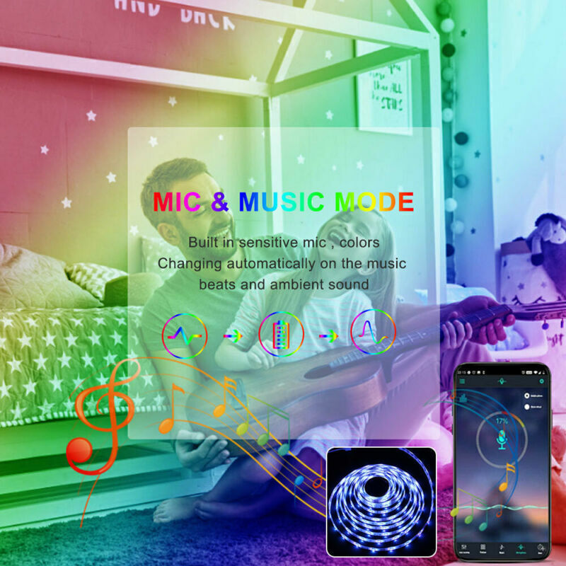 BRANDNEUE 5050 RGB LED Streifen Bluetooth Fernbedienung Lichter TV Hintergrundbeleuchtung Für Bar Zimmer