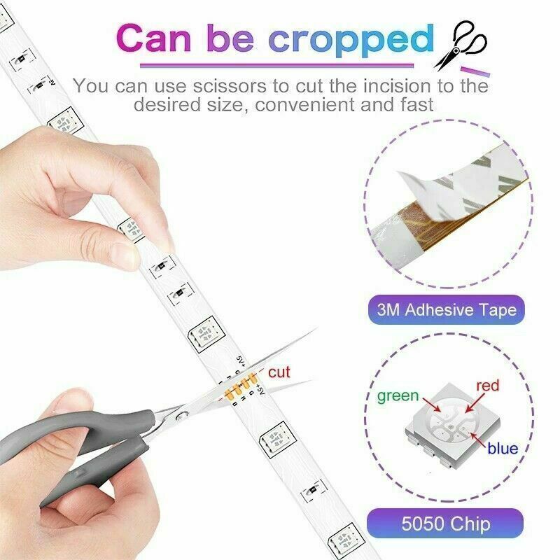 BRANDNEUE 5050 RGB LED Streifen Bluetooth Fernbedienung Lichter TV Hintergrundbeleuchtung Für Bar Zimmer